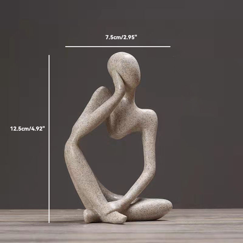 Sand Thinker Yoga Figurine Nordic Abstract Sculpture sand-color-small-2 by HitMyNeed