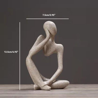 Sand Thinker Yoga Figurine Nordic Abstract Sculpture sand-color-small-2 by HitMyNeed