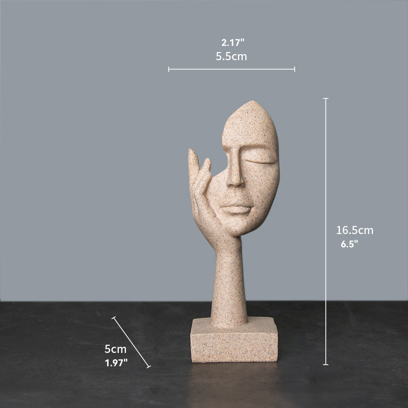 Sand Thinker Yoga Figurine Nordic Abstract Sculpture sand-color-small by HitMyNeed