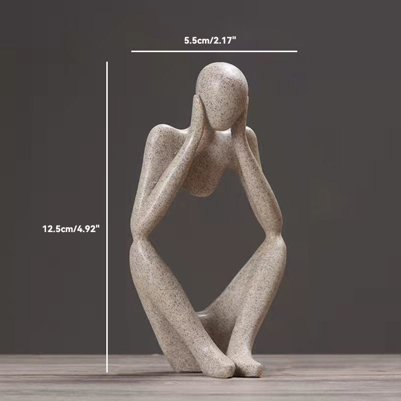 Sand Thinker Yoga Figurine Nordic Abstract Sculpture sand-color-small-3 by HitMyNeed
