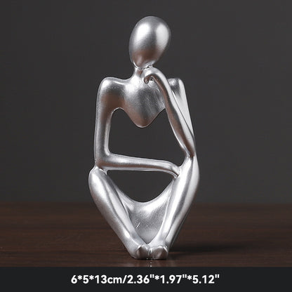 Sand Thinker Yoga Figurine Nordic Abstract Sculpture silver-2 by HitMyNeed
