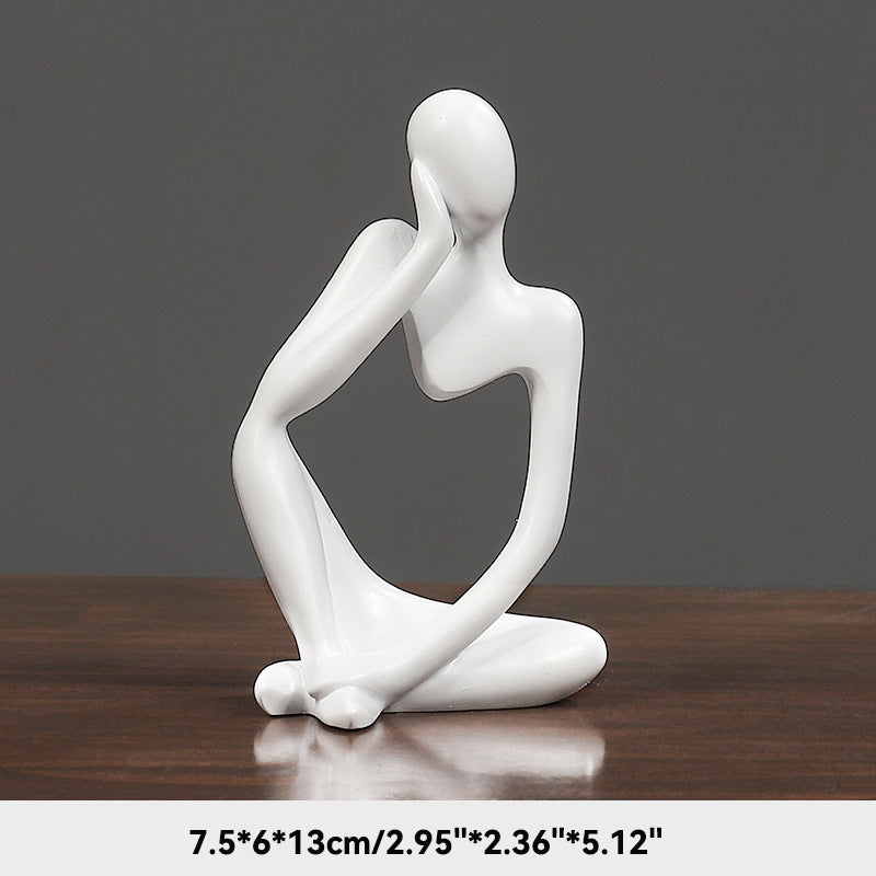 Sand Thinker Yoga Figurine Nordic Abstract Sculpture white-1 by HitMyNeed