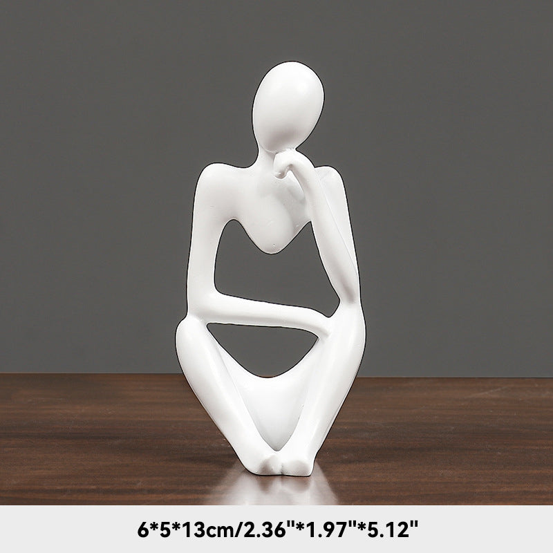 Sand Thinker Yoga Figurine Nordic Abstract Sculpture white-2 by HitMyNeed
