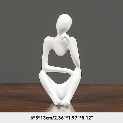 Sand Thinker Yoga Figurine Nordic Abstract Sculpture white-2 by HitMyNeed