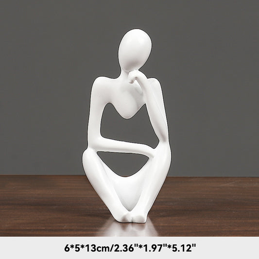 Sand Thinker Yoga Figurine Nordic Abstract Sculpture white-2 by HitMyNeed