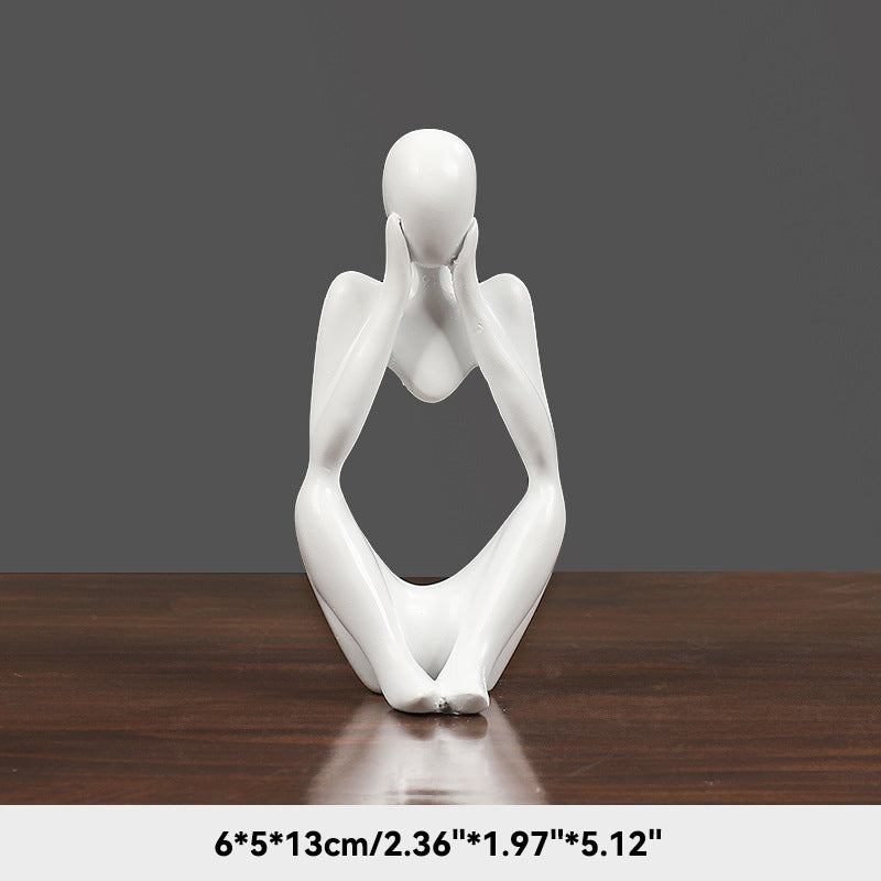 Sand Thinker Yoga Figurine Nordic Abstract Sculpture white-3 by HitMyNeed