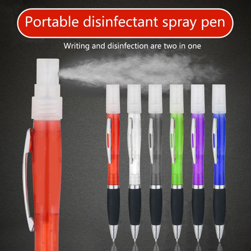 Sanitizer Ballpoint Pens with Refillable Sprayer (6 pcs) by HitMyNeed