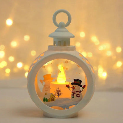 Santa Lantern LED Hanging Christmas Ornaments wihte-snowman by HitMyNeed