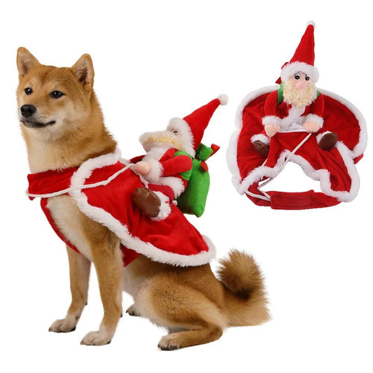 Santa Riding Dog Christmas Pet Costume s by HitMyNeed
