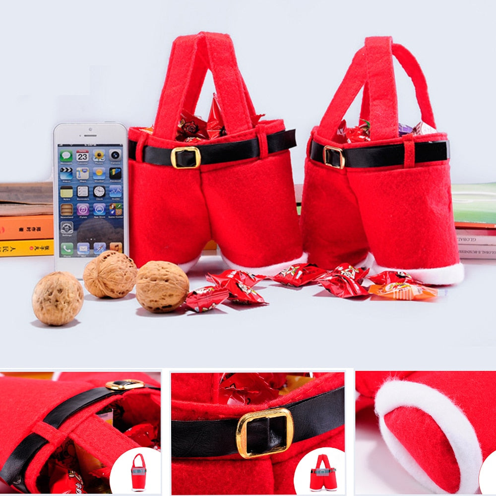 Santa Wine Bottle Gift Bag - Holds 2 Bottles by HitMyNeed
