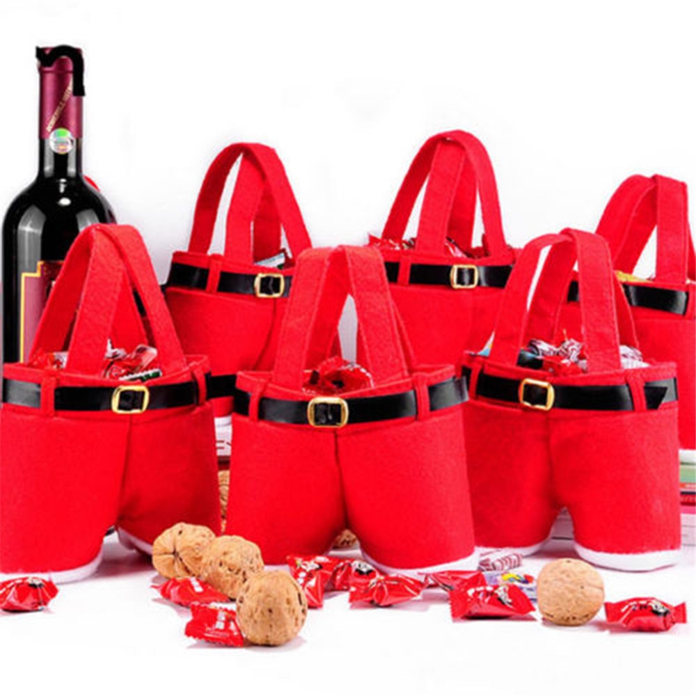 Santa Wine Bottle Gift Bag - Holds 2 Bottles by HitMyNeed