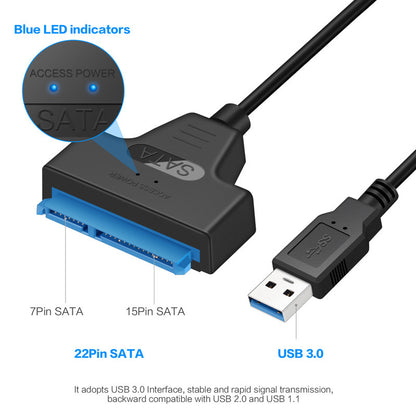 SATA to USB 3.0 Cable for 2.5" HDD/SSD, 6 Gbps 25cm-usb-3-0 by HitMyNeed