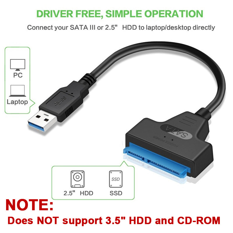 SATA to USB 3.0 Cable for 2.5" HDD/SSD, 6 Gbps by HitMyNeed