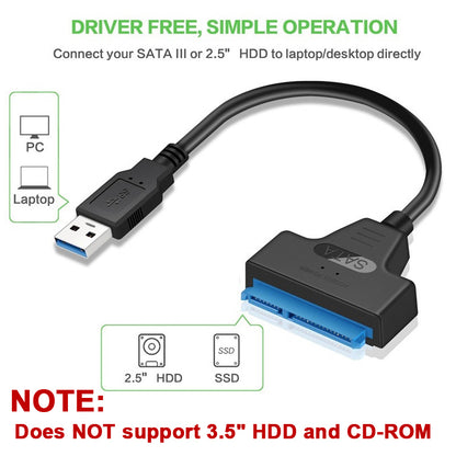 SATA to USB 3.0 Cable for 2.5" HDD/SSD, 6 Gbps by HitMyNeed