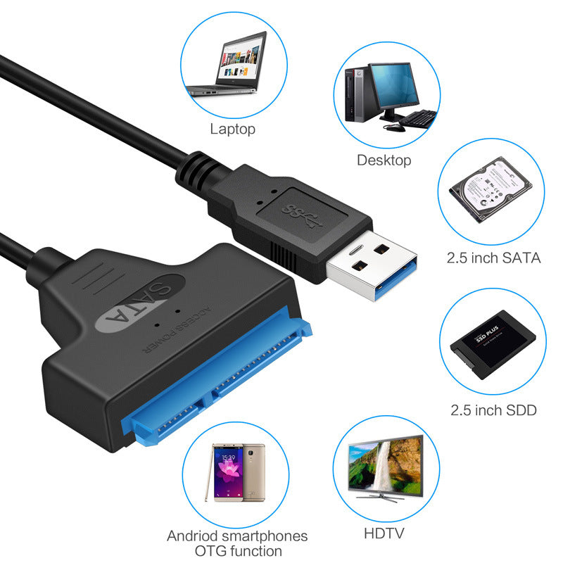 SATA to USB 3.0 Cable for 2.5" HDD/SSD, 6 Gbps by HitMyNeed