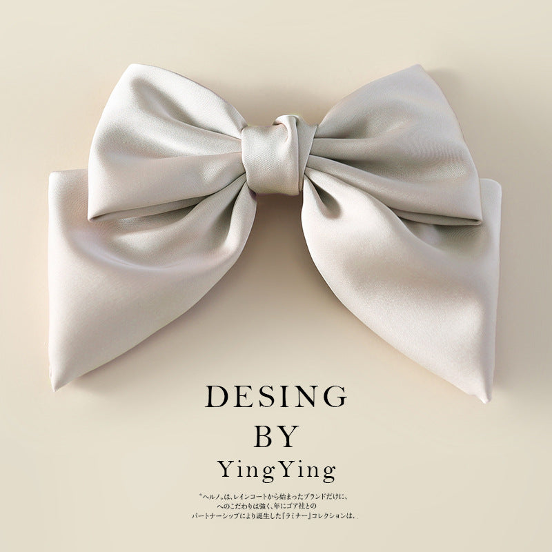 Satin Bow Hair Clip for Women light-pink by HitMyNeed