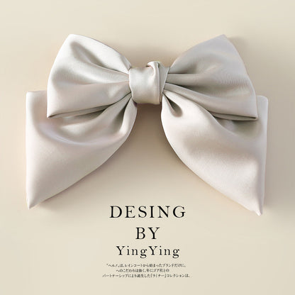 Satin Bow Hair Clip for Women light-pink by HitMyNeed
