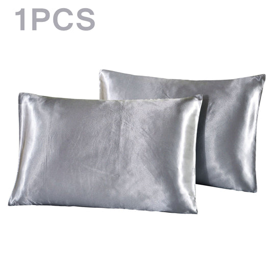 Satin Microfiber Pillowcase 51 x 76 cm light-grey by HitMyNeed