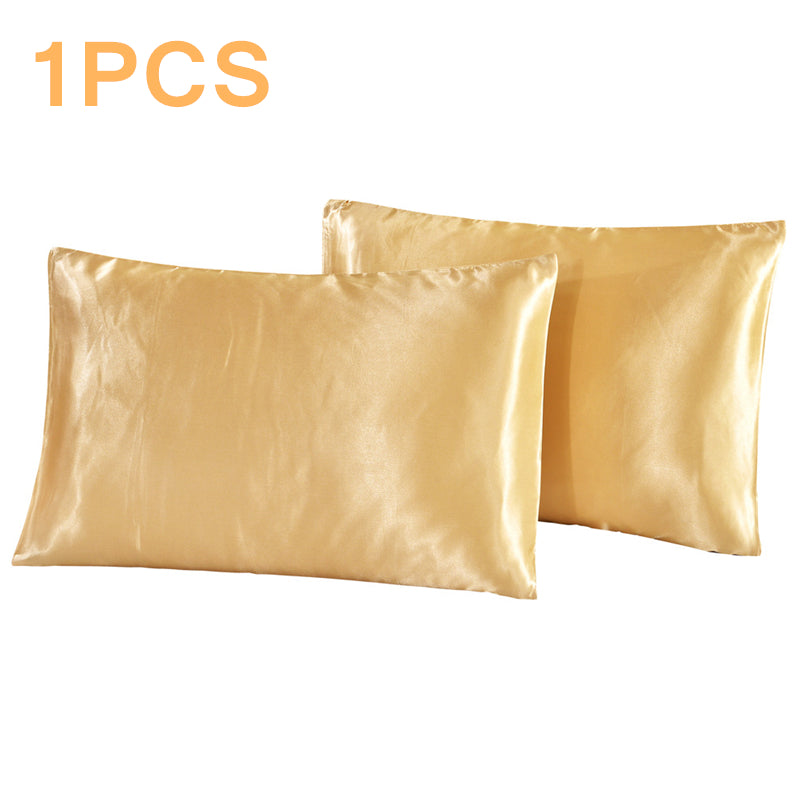 Satin Microfiber Pillowcase 51 x 76 cm yellow by HitMyNeed