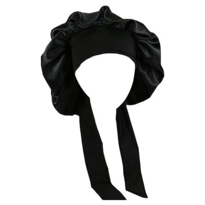 Satin Sleep Bonnet Night Cap for Women & Men a-black by HitMyNeed