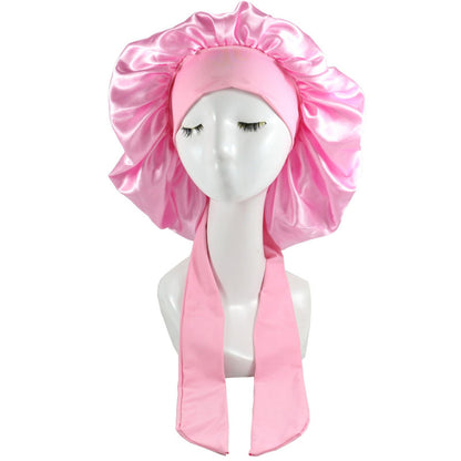 Satin Sleep Bonnet Night Cap for Women & Men a-pink by HitMyNeed