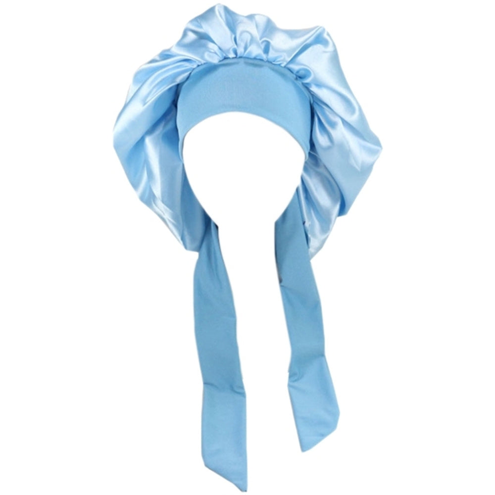 Satin Sleep Bonnet Night Cap for Women & Men a-sky-blue by HitMyNeed