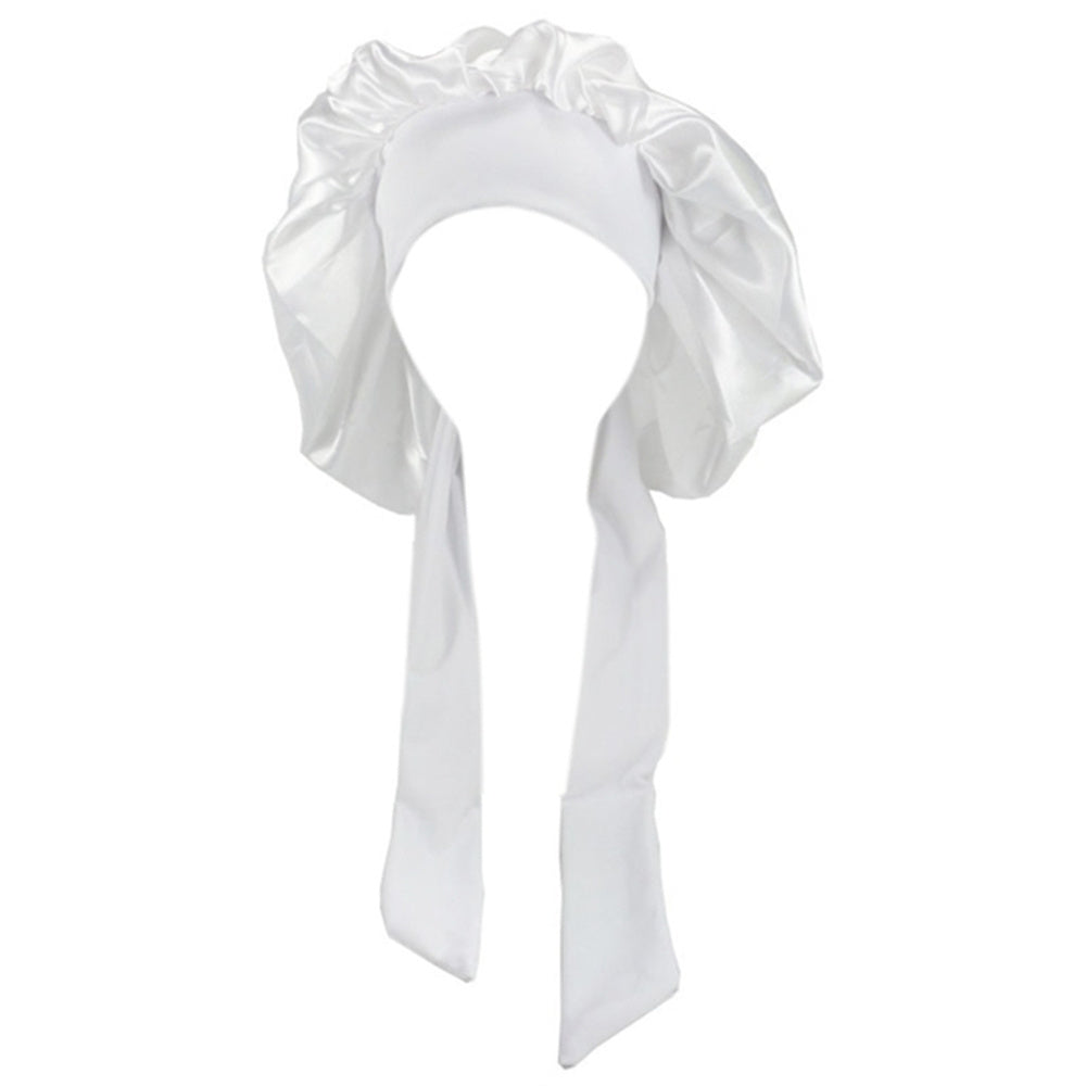 Satin Sleep Bonnet Night Cap for Women & Men a-white by HitMyNeed