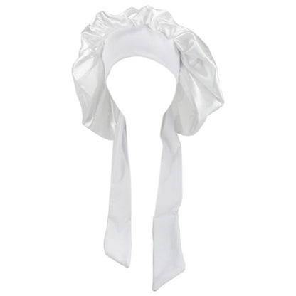 Satin Sleep Bonnet Night Cap for Women & Men a-white by HitMyNeed