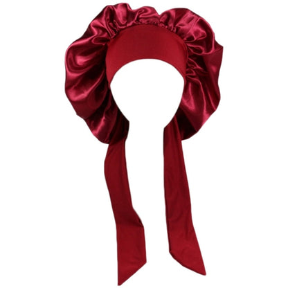 Satin Sleep Bonnet Night Cap for Women & Men a-wine-red by HitMyNeed