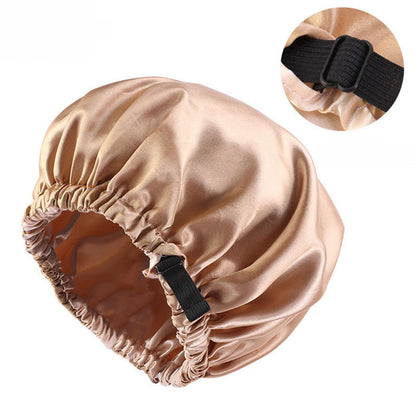 Satin Sleep Bonnet Night Cap for Women & Men b-khaki by HitMyNeed