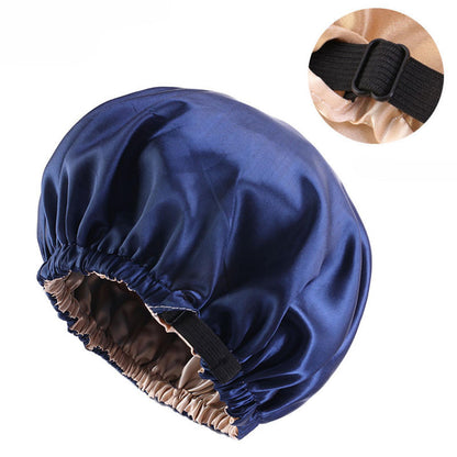 Satin Sleep Bonnet Night Cap for Women & Men b-navy by HitMyNeed