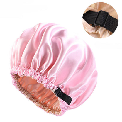 Satin Sleep Bonnet Night Cap for Women & Men b-pink by HitMyNeed