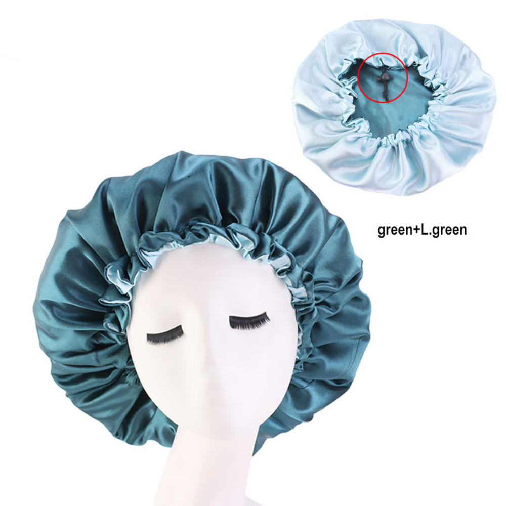 Satin Sleep Bonnet Night Cap for Women & Men c-blue by HitMyNeed