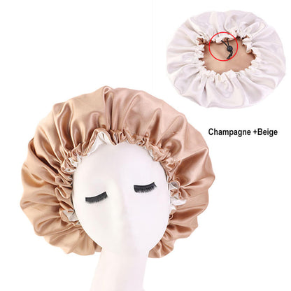 Satin Sleep Bonnet Night Cap for Women & Men c-khaki by HitMyNeed