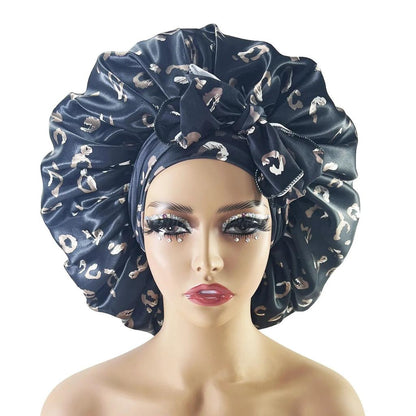 Satin Sleep Head Wrap with Long Ties black by HitMyNeed