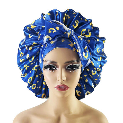 Satin Sleep Head Wrap with Long Ties blue by HitMyNeed