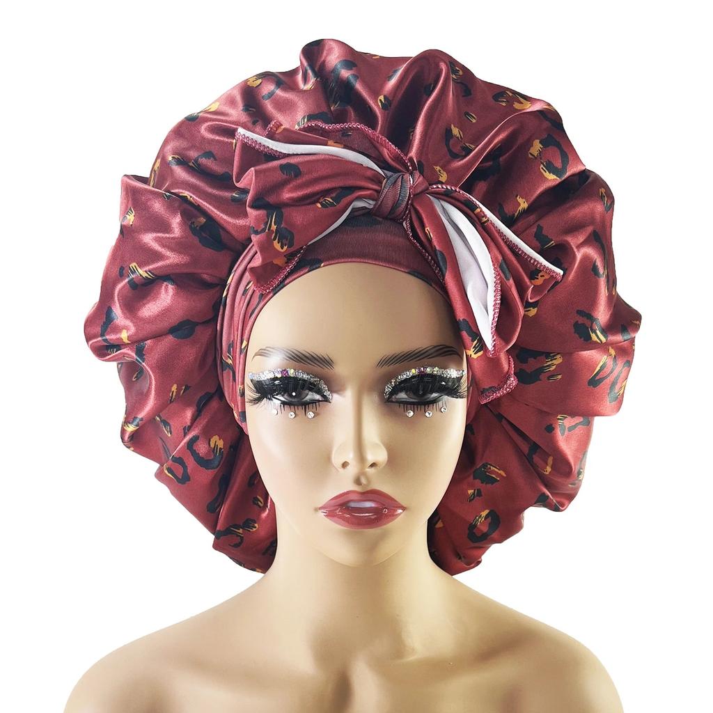 Satin Sleep Head Wrap with Long Ties red by HitMyNeed