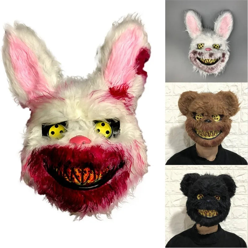 Scary Bear & Rabbit Cartoon Full Head Halloween Mask by HitMyNeed