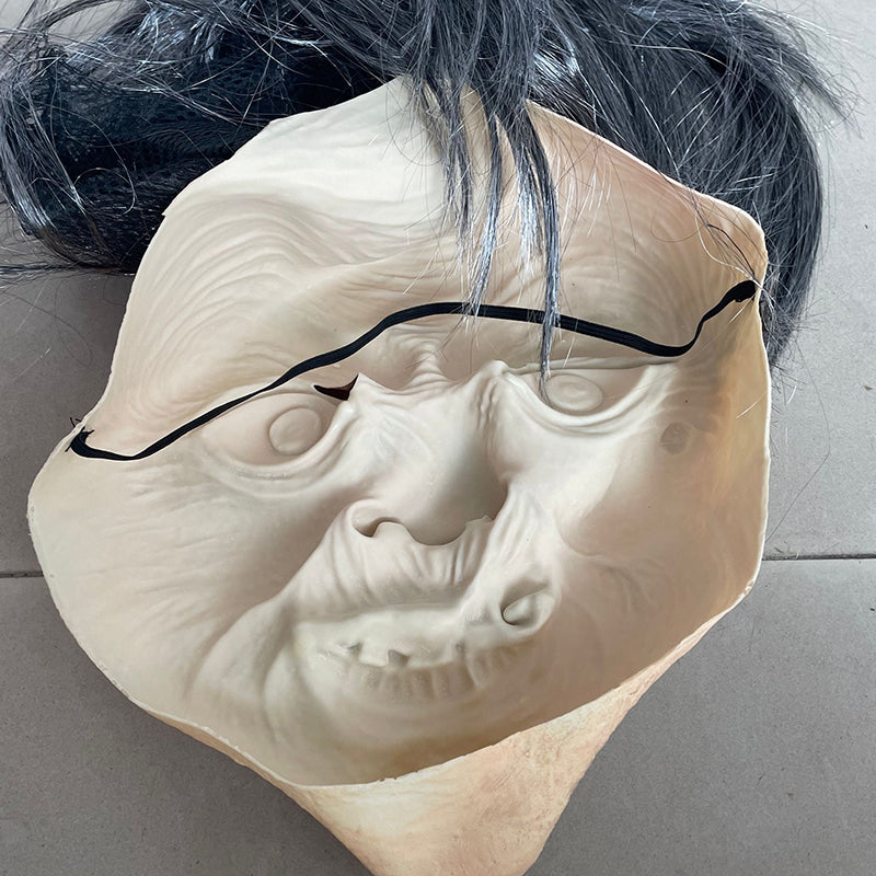 Scary Old Witch Latex Mask with Hair - Adult by HitMyNeed