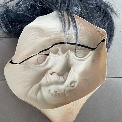 Scary Old Witch Latex Mask with Hair - Adult by HitMyNeed