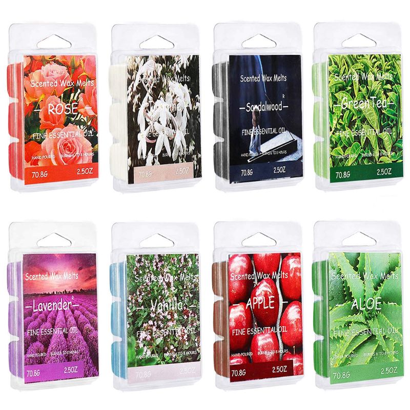Scented Soy Wax Melts Set, 8 Fragrance Packs by HitMyNeed