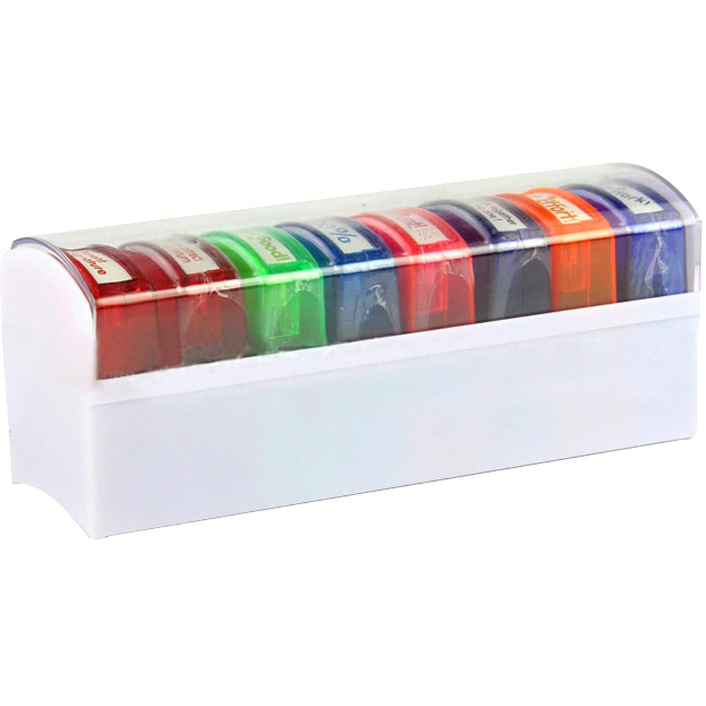 School Stamps Teacher Set, Self-Inking (8pcs) by HitMyNeed