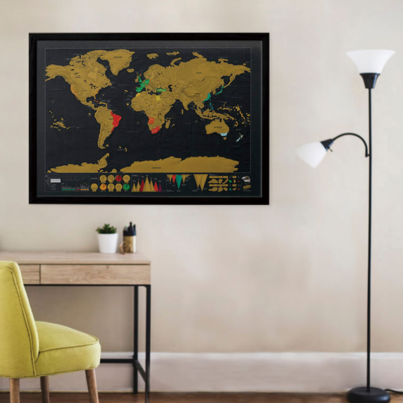 Scratch Off World Map Travel Poster 42 x 30 cm by HitMyNeed