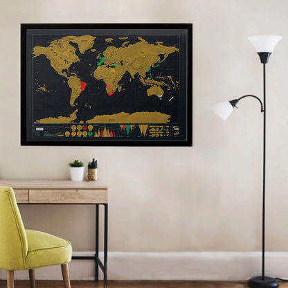 Scratch Off World Map Travel Poster 42 x 30 cm by HitMyNeed