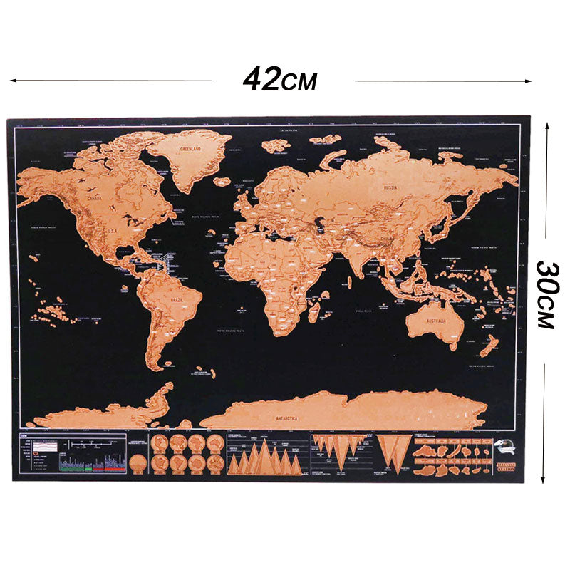 Scratch Off World Map Travel Poster 42 x 30 cm by HitMyNeed