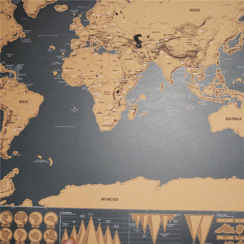 Scratch Off World Map Travel Poster 42 x 30 cm by HitMyNeed