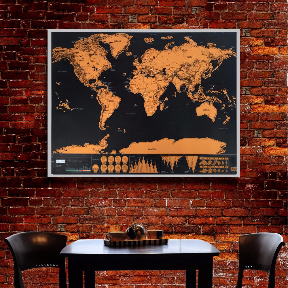 Scratch Off World Map Travel Tracker Poster by HitMyNeed