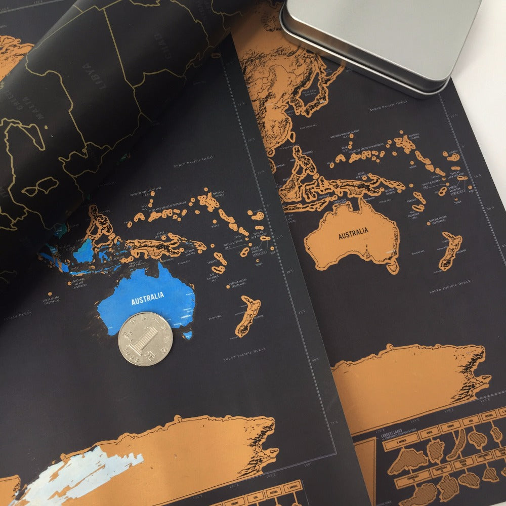 Scratch Off World Map Travel Tracker Poster by HitMyNeed