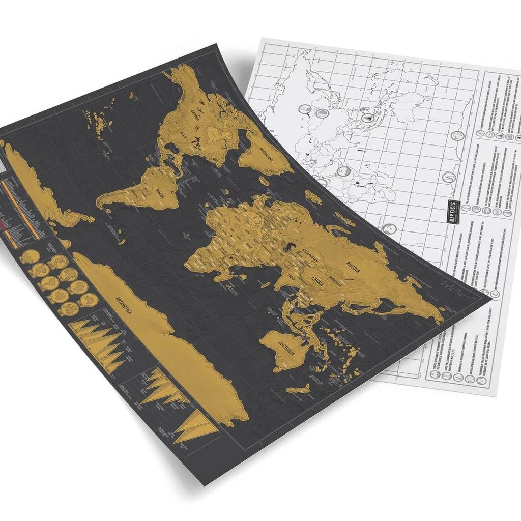 Scratch Off World Travel Map Wall Poster 42x30cm by HitMyNeed