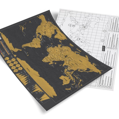 Scratch Off World Travel Map Wall Poster 42x30cm by HitMyNeed